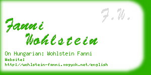fanni wohlstein business card